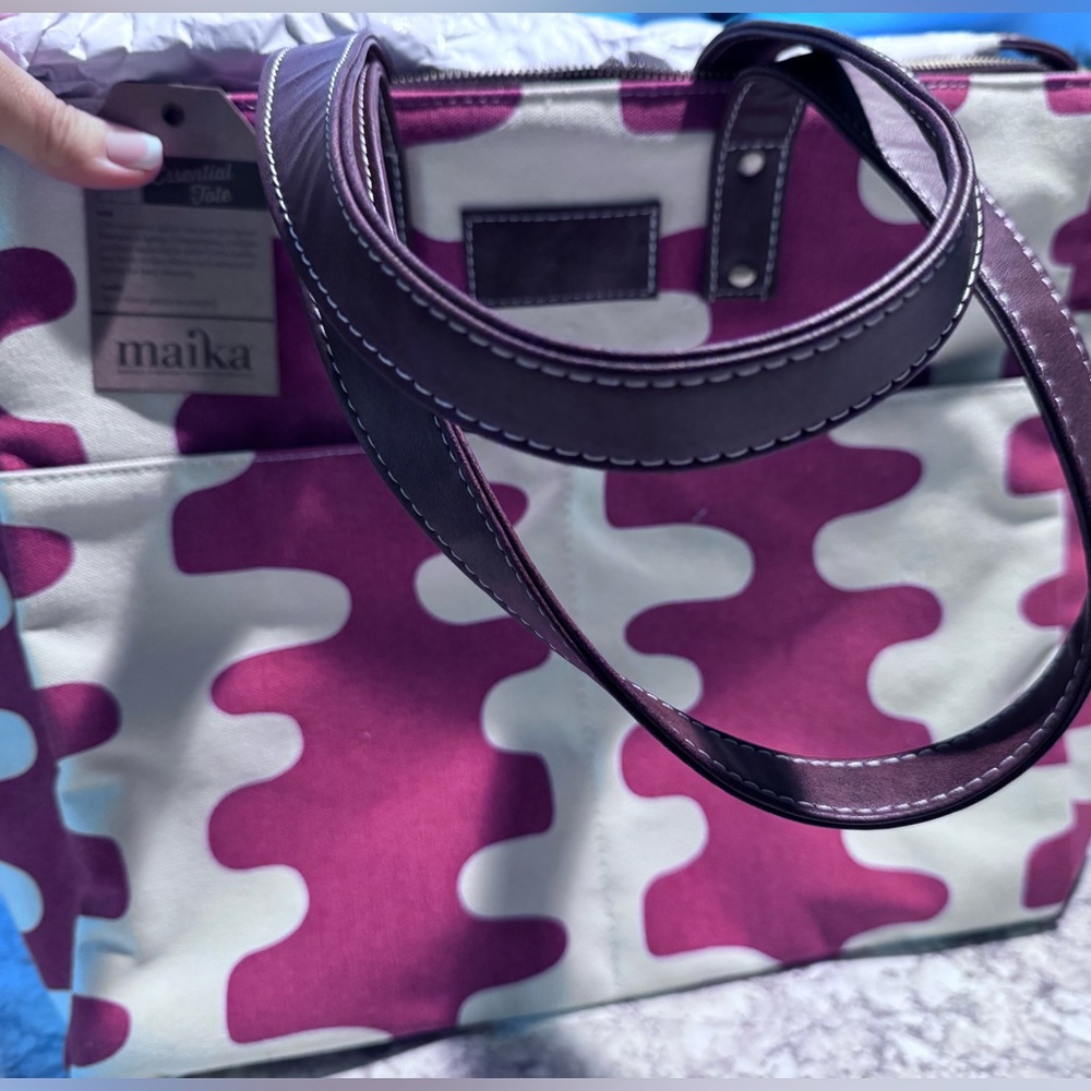 Maika Tangerine and Ivory Tote Bag